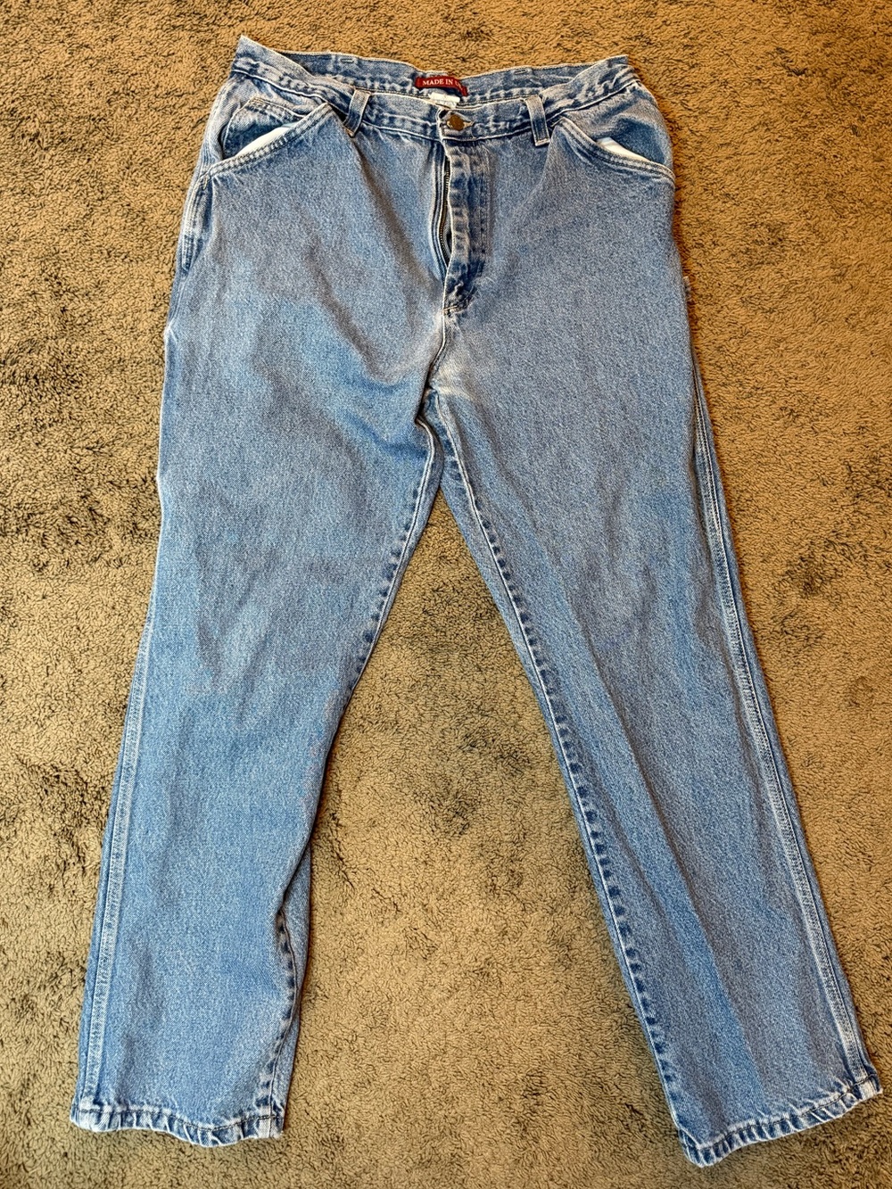 Ely Cattleman Jeans Mens 36 x 32 Made in the USA Blue Denim